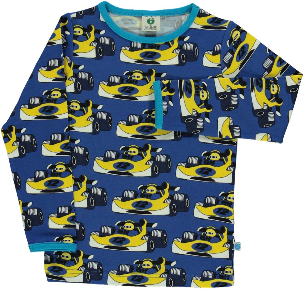 Long-sleeved top with race cars