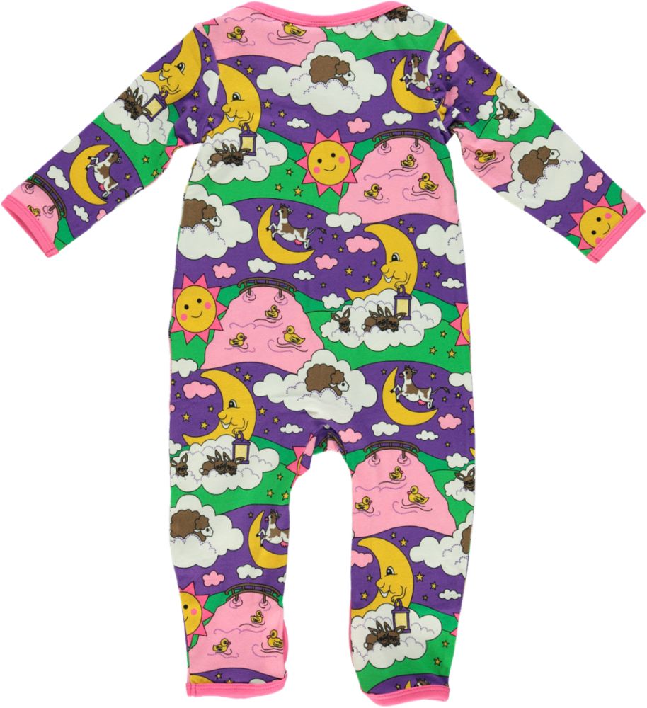 Long-sleeved jumpsuit with night landscape