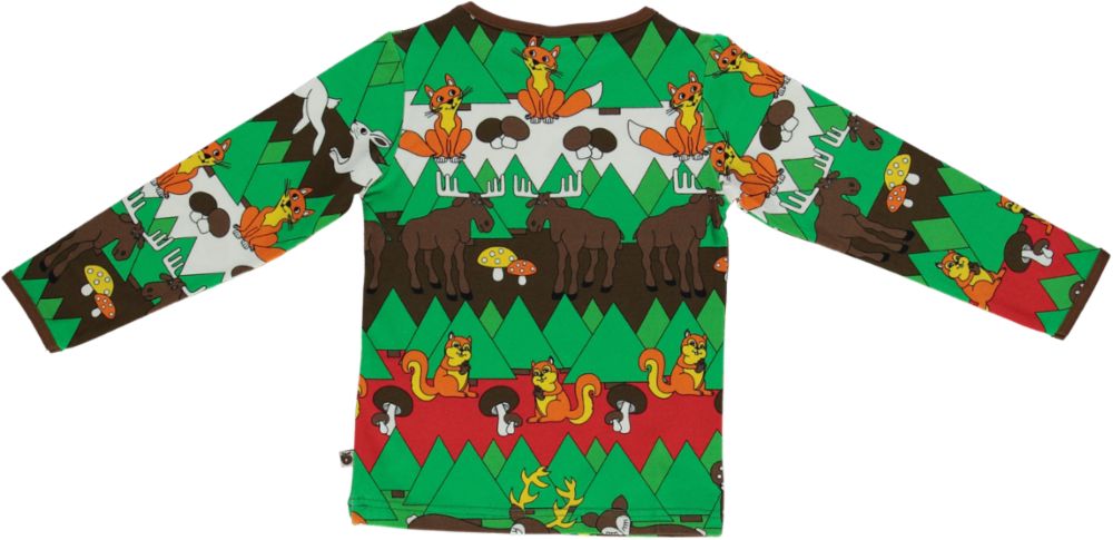 Long-sleeved blouse with forest animals