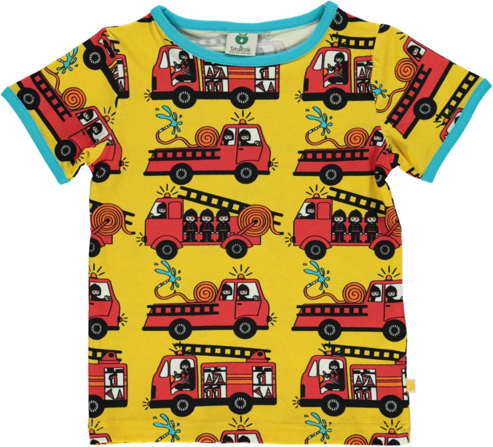 T-shirt with fire trucks