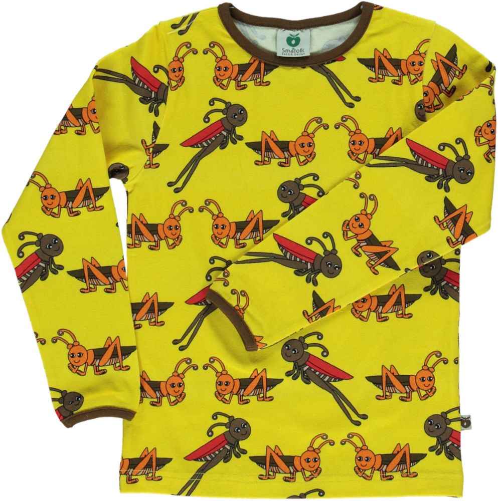 Long-sleeved top with grasshoppers