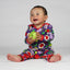 Long-sleeved jumpsuit with strawberries