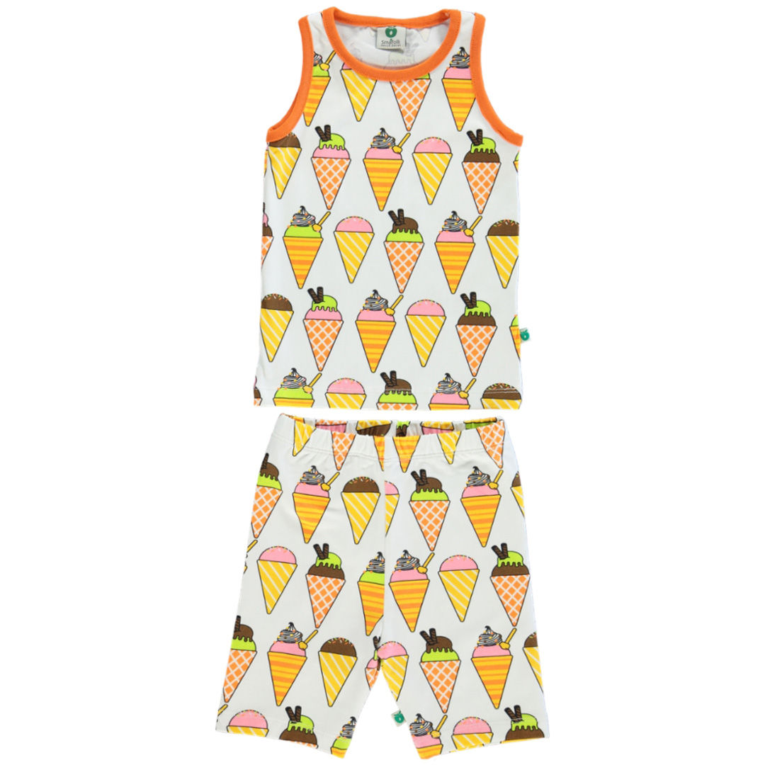 Tank top and cycling shorts with ice cream
