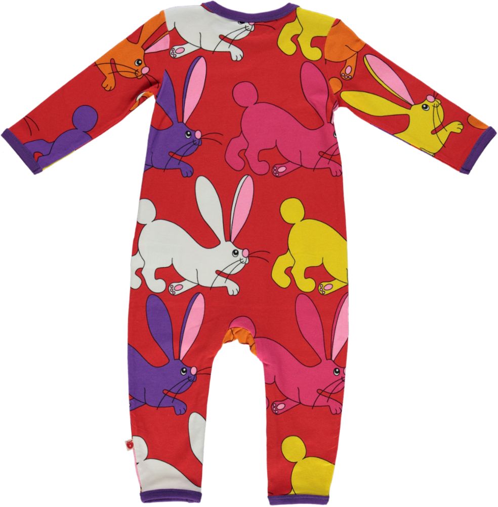 Long-sleeved all-in-one with rabbits