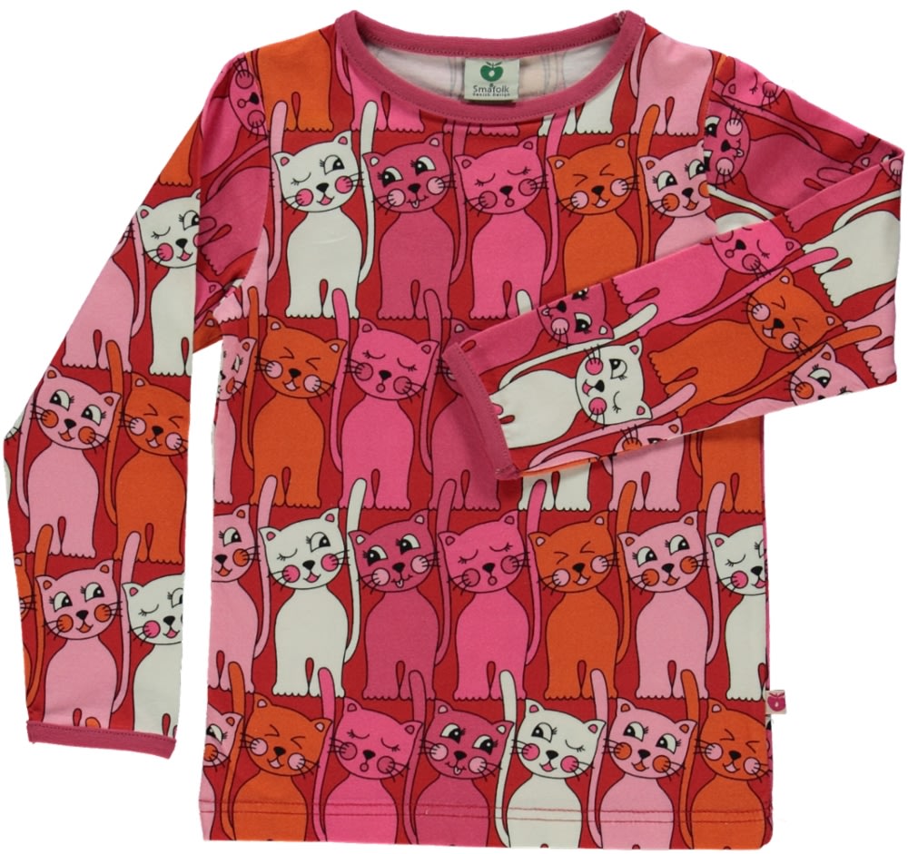 Long-sleeved blouse with cats