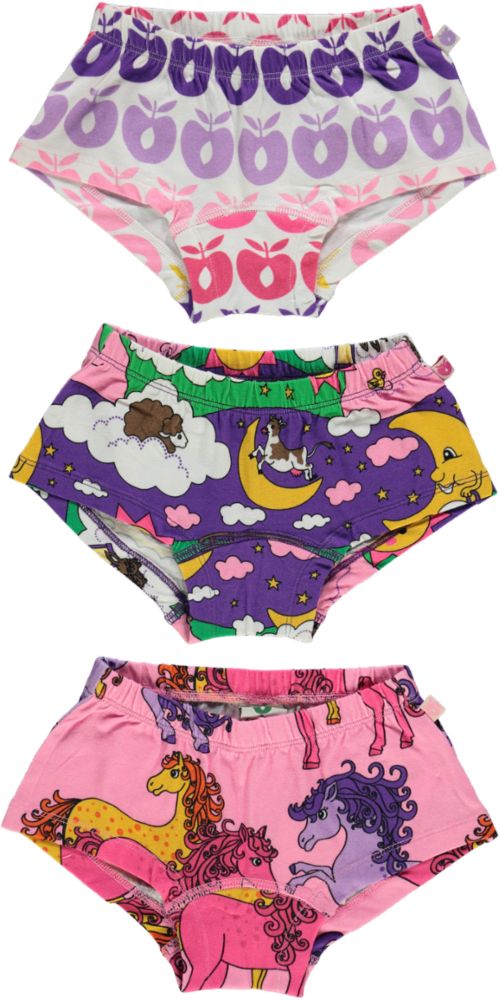 3-pack girls' briefs with assorted prints