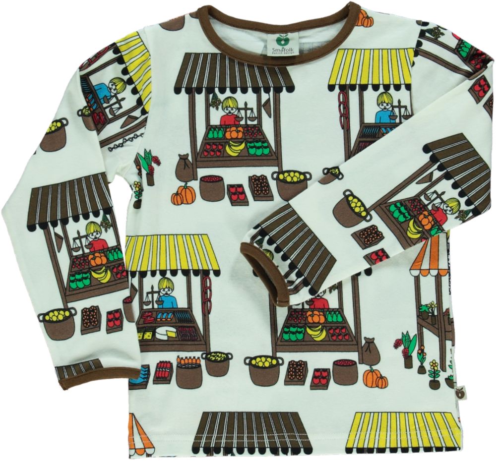 Long-sleeved blouse with food stalls