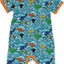 Short-sleeved full-body suit with fish print