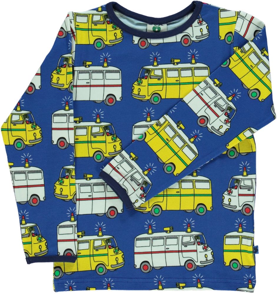 Long-sleeved blouse with ambulances