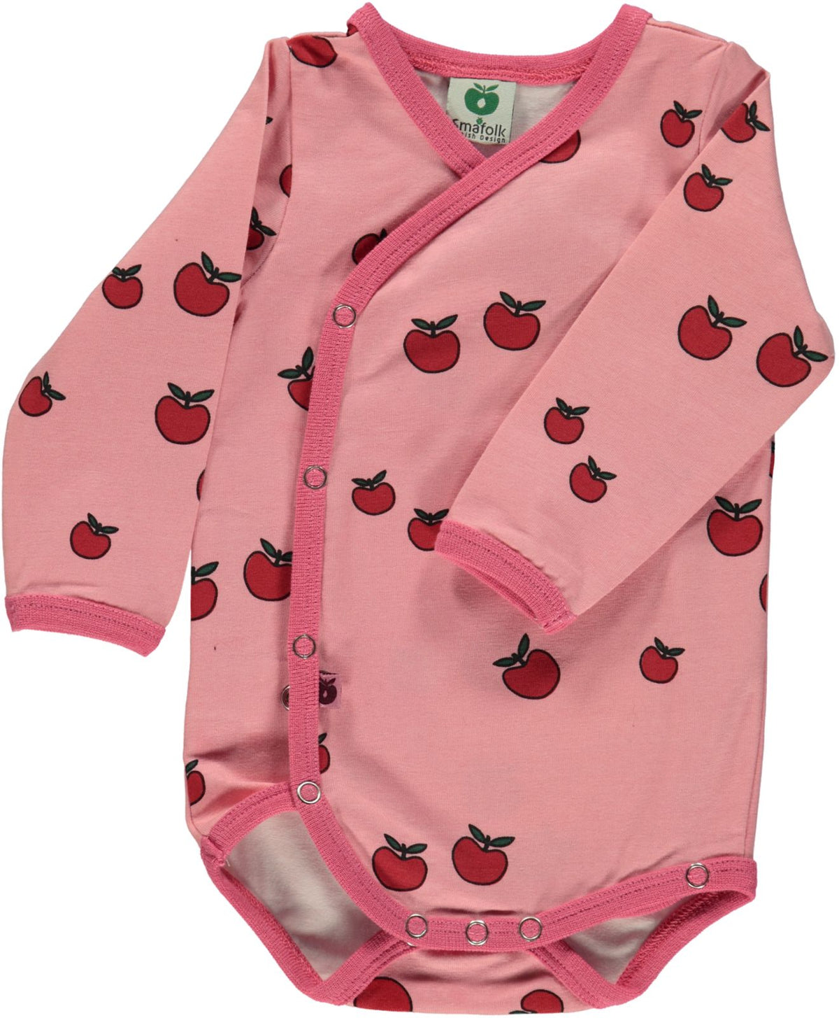 Long-sleeved bodysuit for newborns with apples