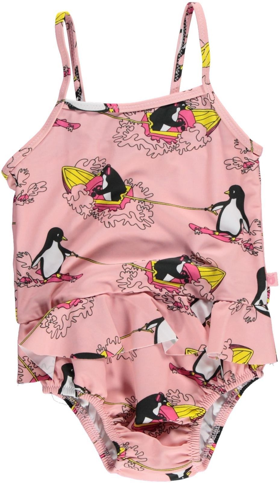 UV50 Baby Swimsuit, with skirt, surfing penguin