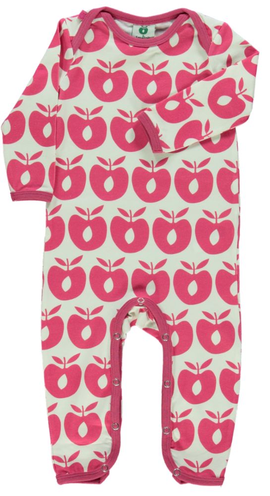 Long-sleeved all-in-one with retro apples