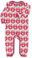 Long-sleeved all-in-one with retro apples