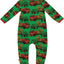 Long-sleeved tractor print all-in-one