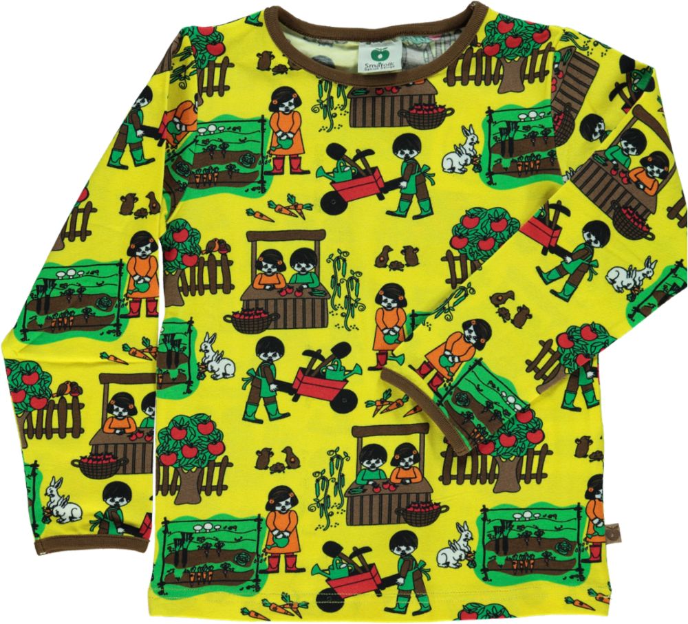 Long-sleeved top with garden
