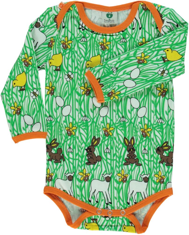 Long-sleeved bodysuit with Easter print