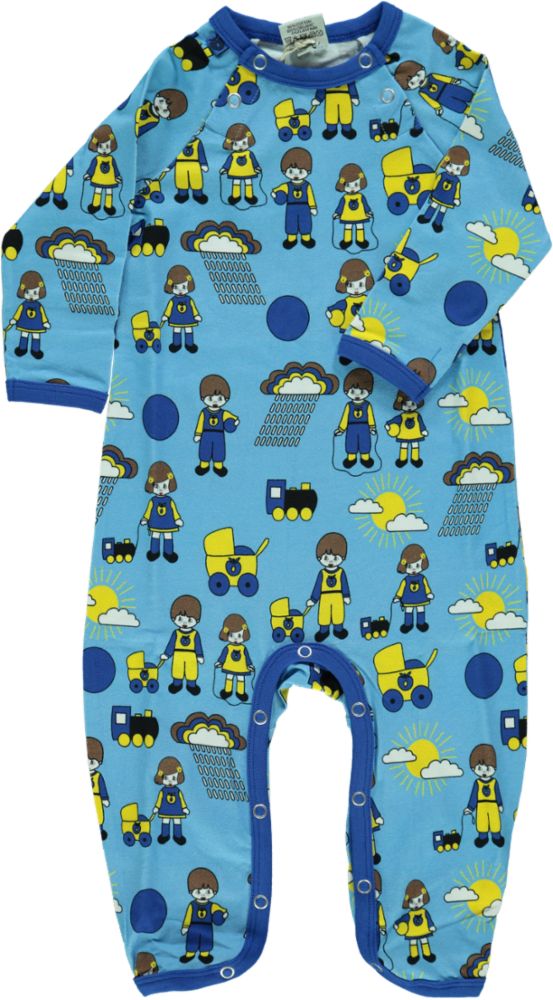 Long-sleeved jumpsuit with playing children