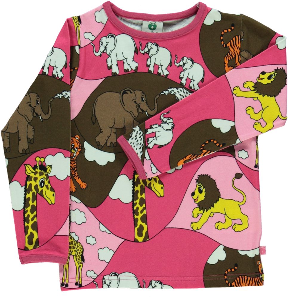 Long-sleeved blouse with zoo animals