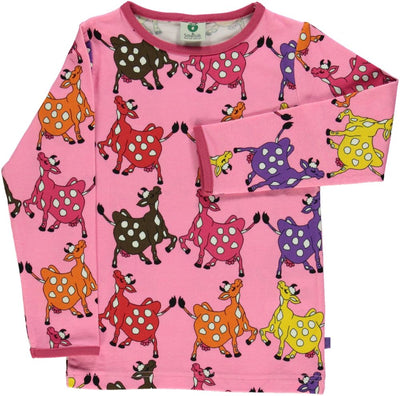 Long-sleeved blouse with cows