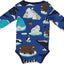 Long-sleeved bodysuit with winter animals