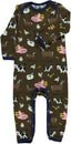 Long-sleeved all-in-one with farm animals