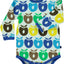 Long-sleeved bodysuit with retro apples